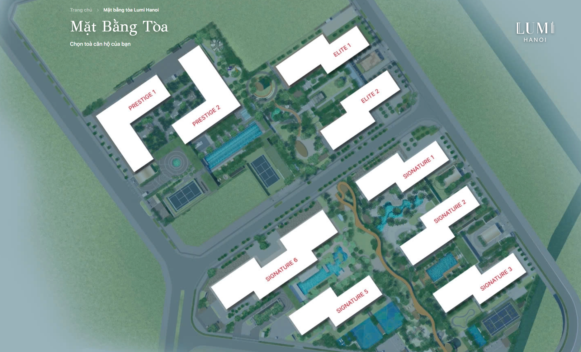 Mặt bằng tổng thể Lumi Hà Nội